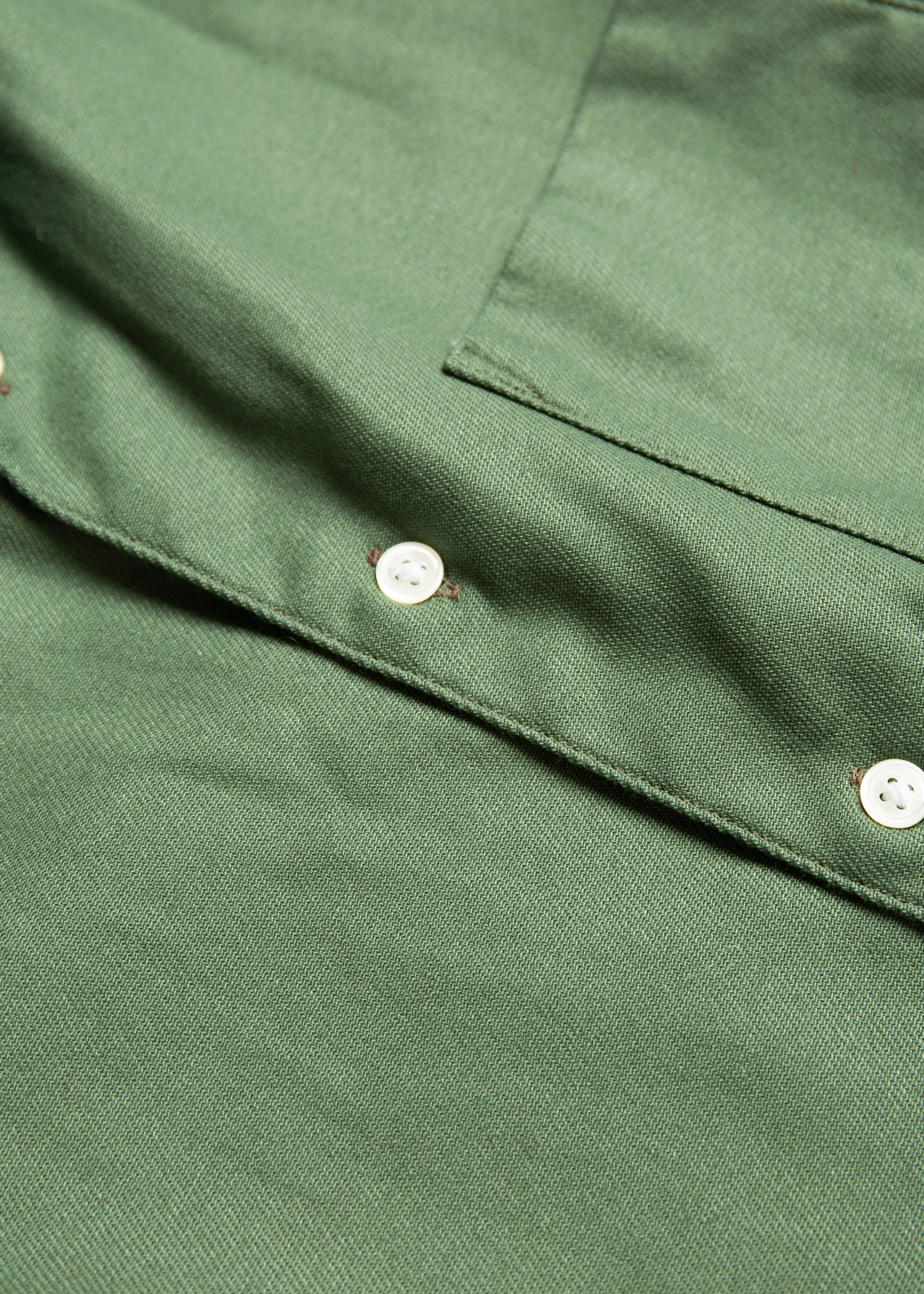 Single Needle Shirt, Bottle Green Canvas