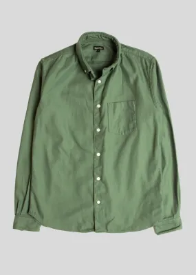 Single Needle Shirt, Bottle Green Canvas