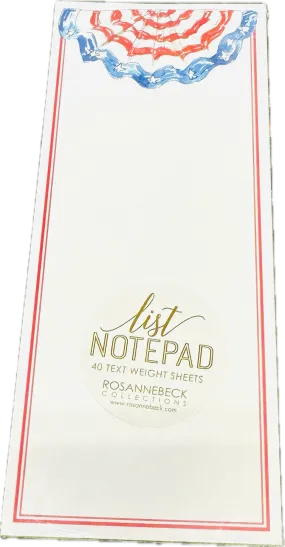 Skinny Notepad - Patriotic Banner Fan with Red Border