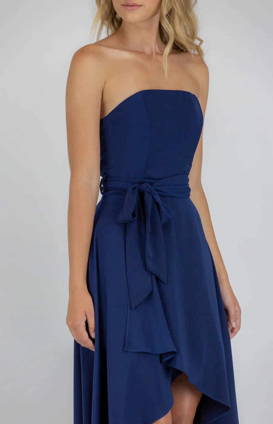 Strapless Dress with Waterfall Hem (SDR513A)