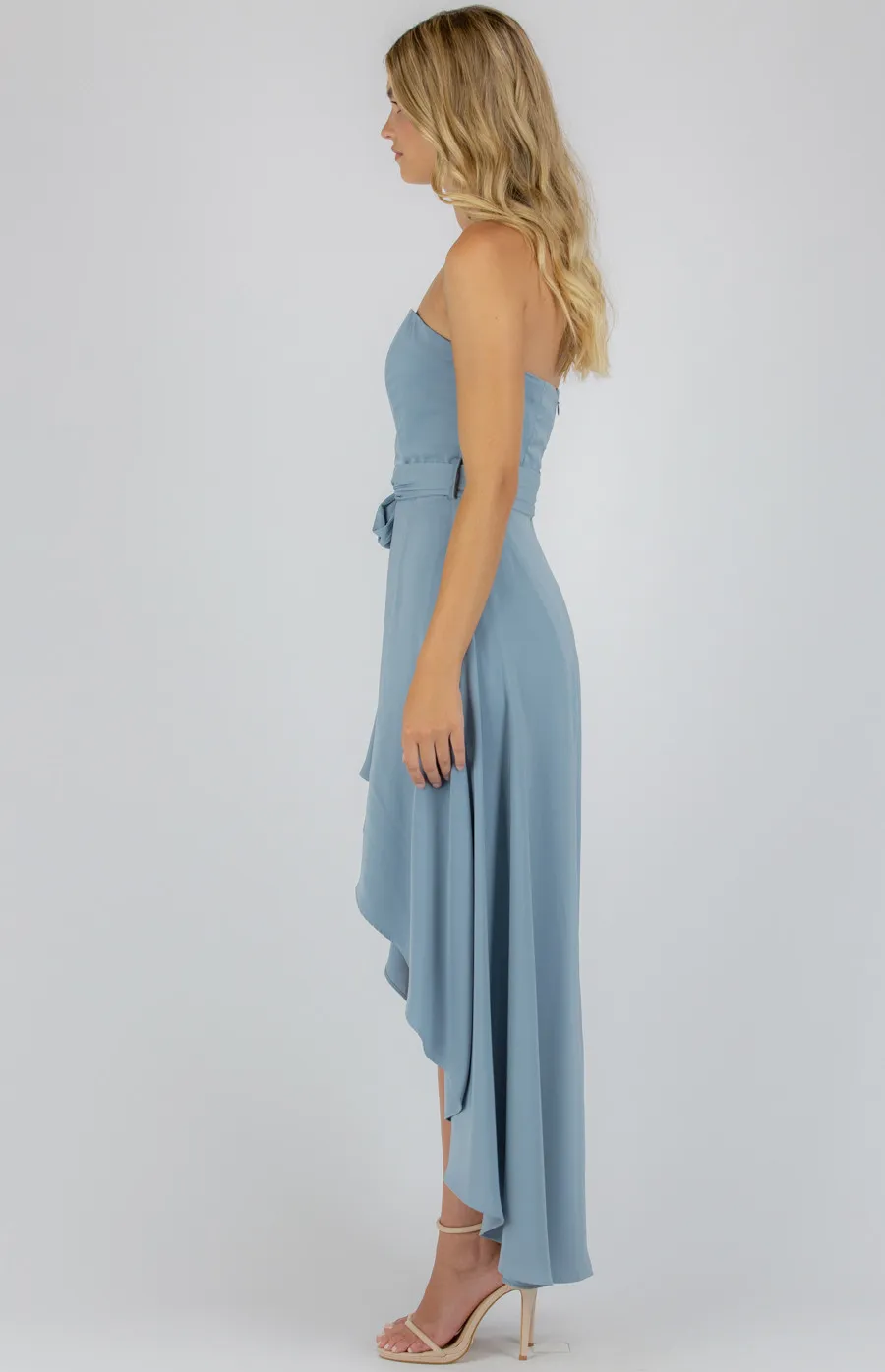 Strapless Dress with Waterfall Hem (SDR513A)