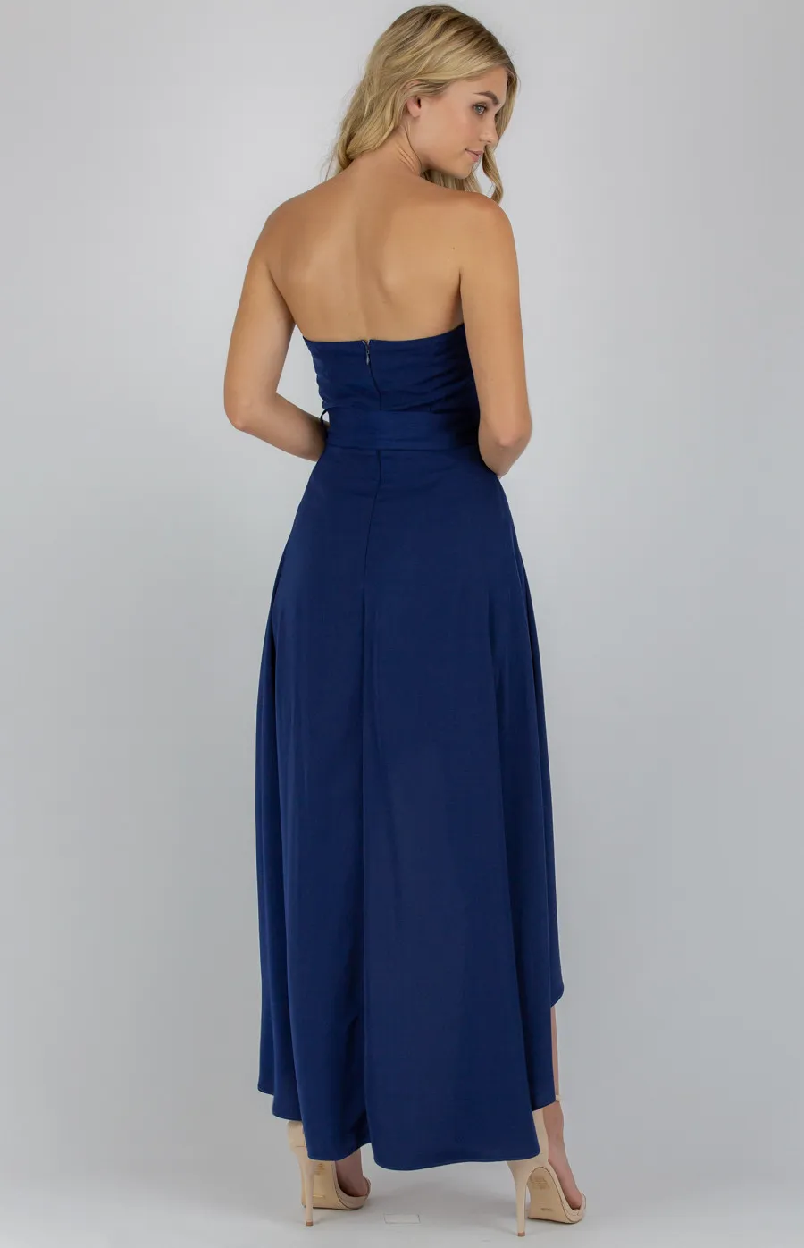 Strapless Dress with Waterfall Hem (SDR513A)