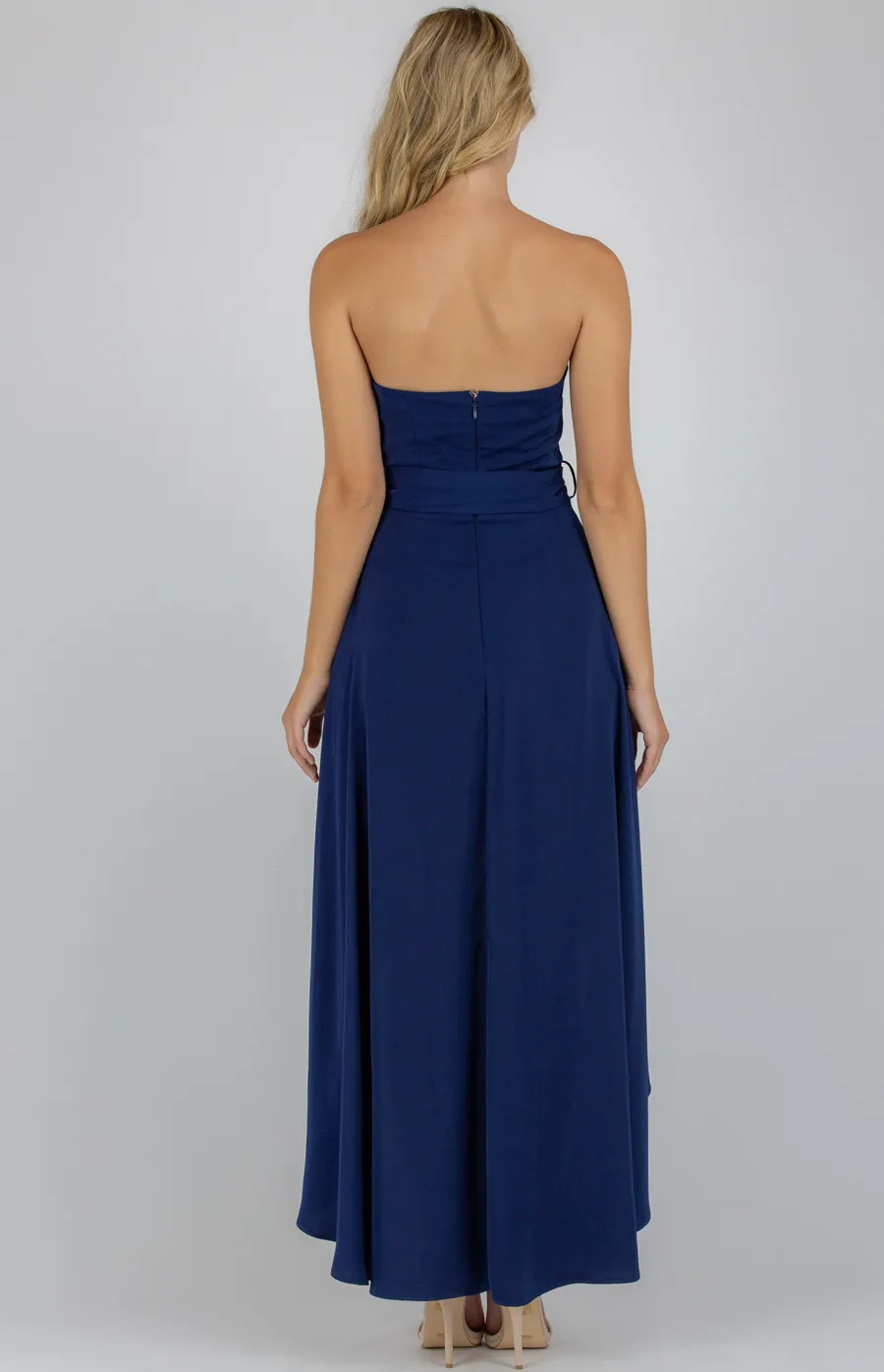 Strapless Dress with Waterfall Hem (SDR513A)