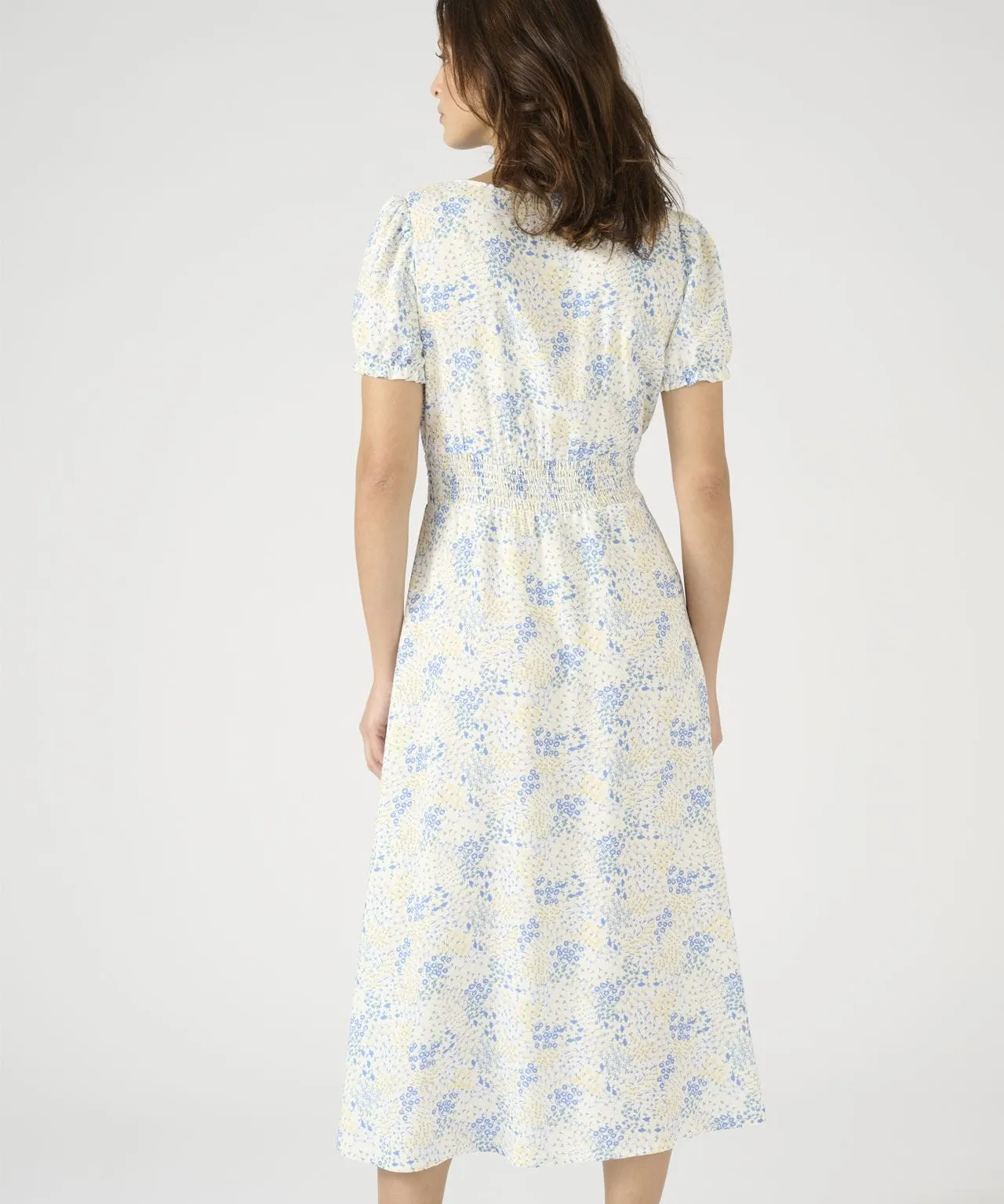 Stretch Waist Printed Tea Dress