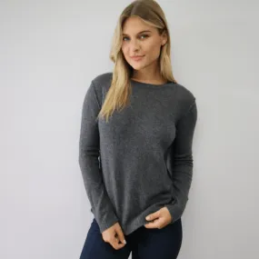 The Essential Cashmere Sweater in Dark Gray