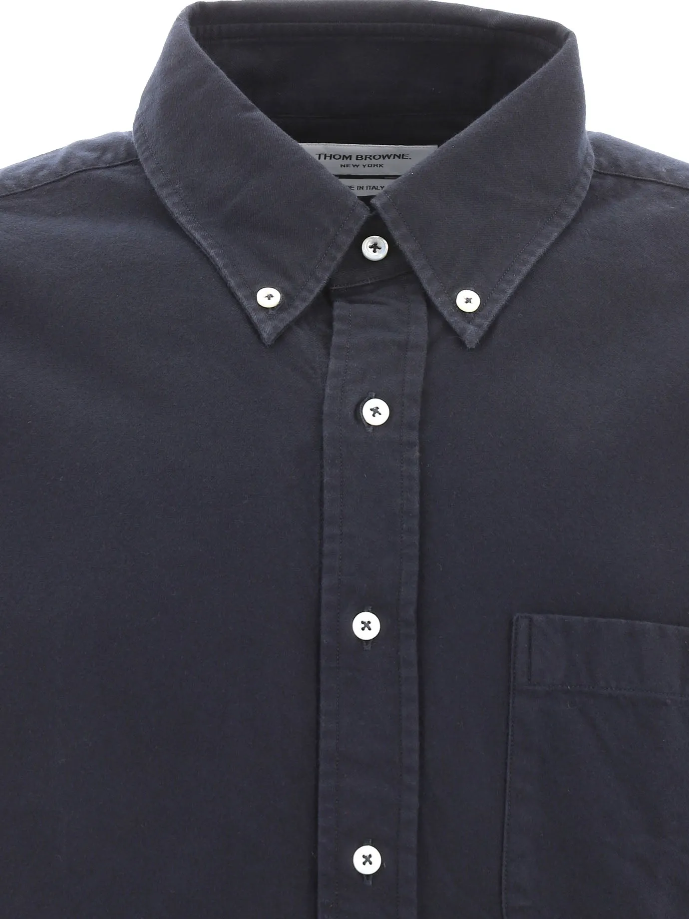 THOM BROWNE Blue Striped Button Down Shirt for Men