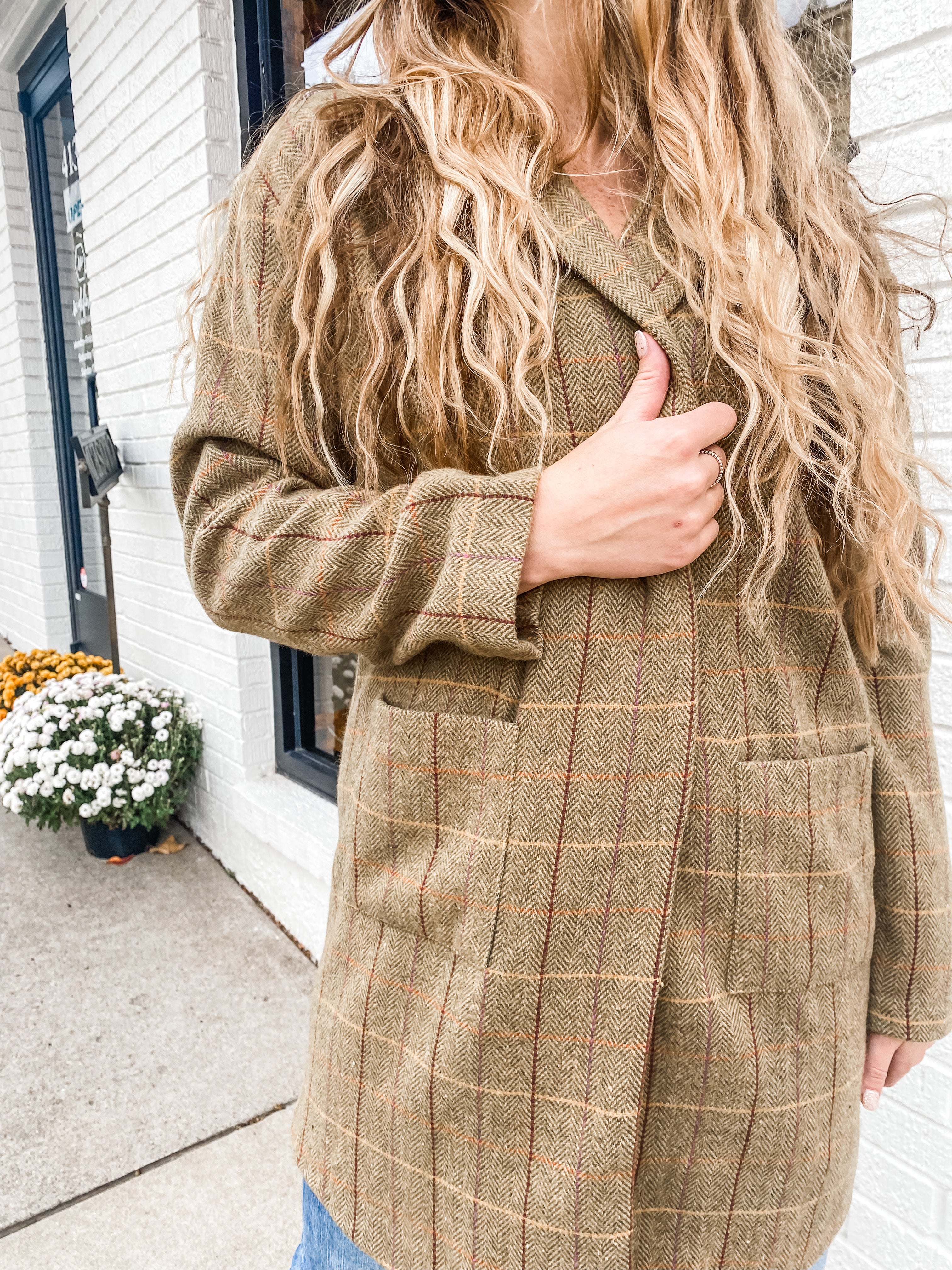 Throwin' Back Classic Plaid Long Coat