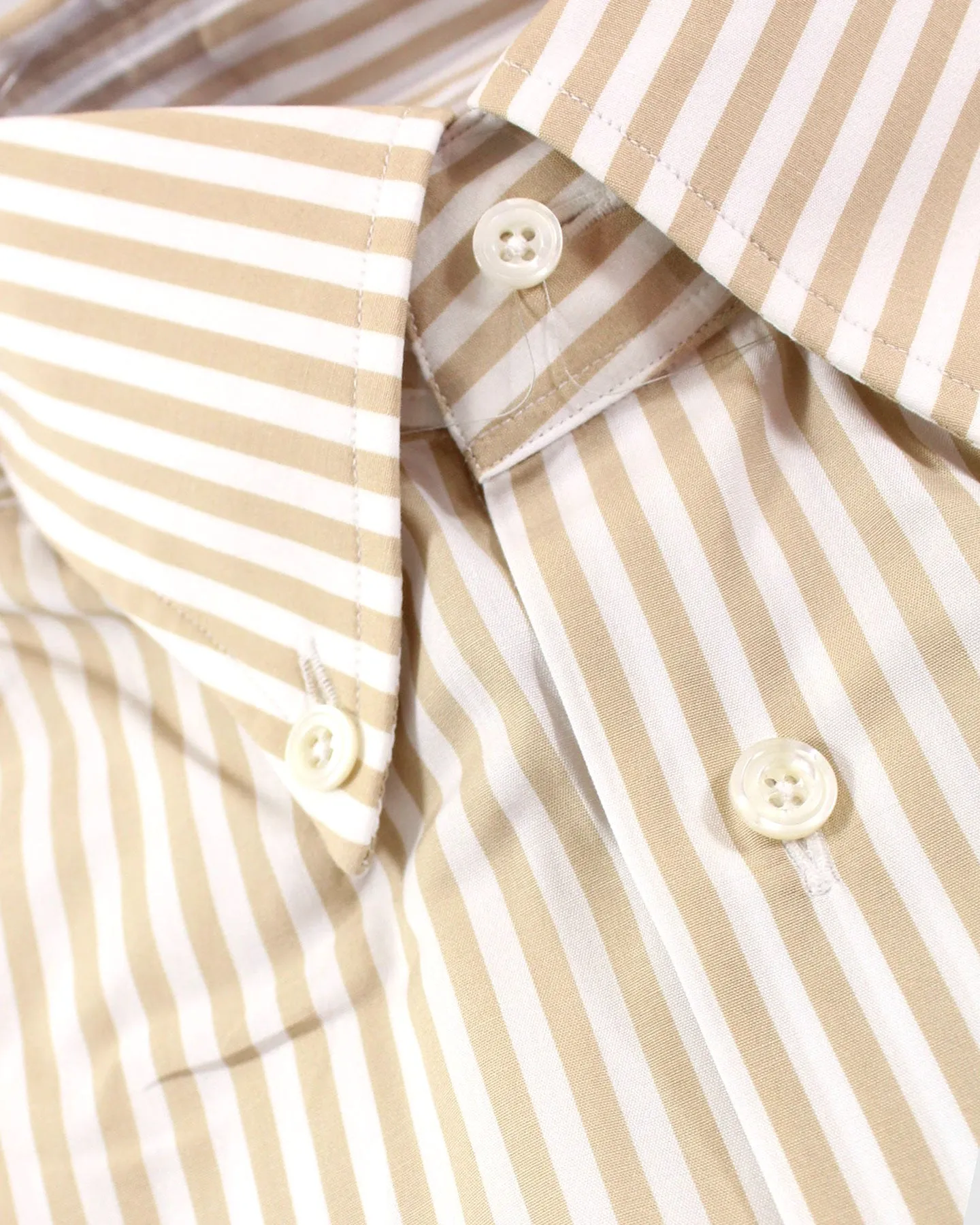 Tom Ford Button-Down Shirt Beige White Stripes - Button Down 39 - 15 1/2  SALE