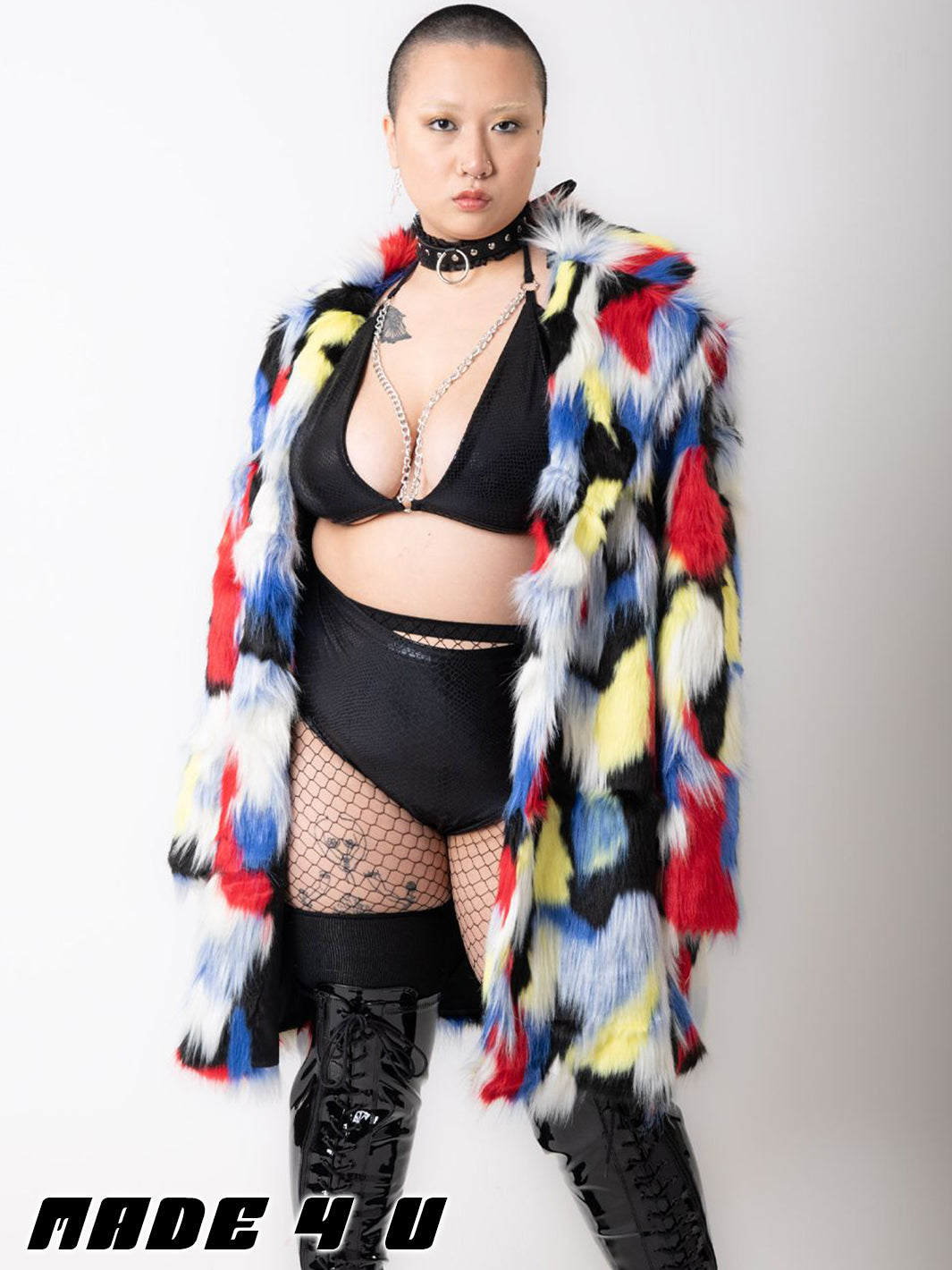 TUCAN FAUX FUR JACKET - MID LENGTH  MADE 4 U 