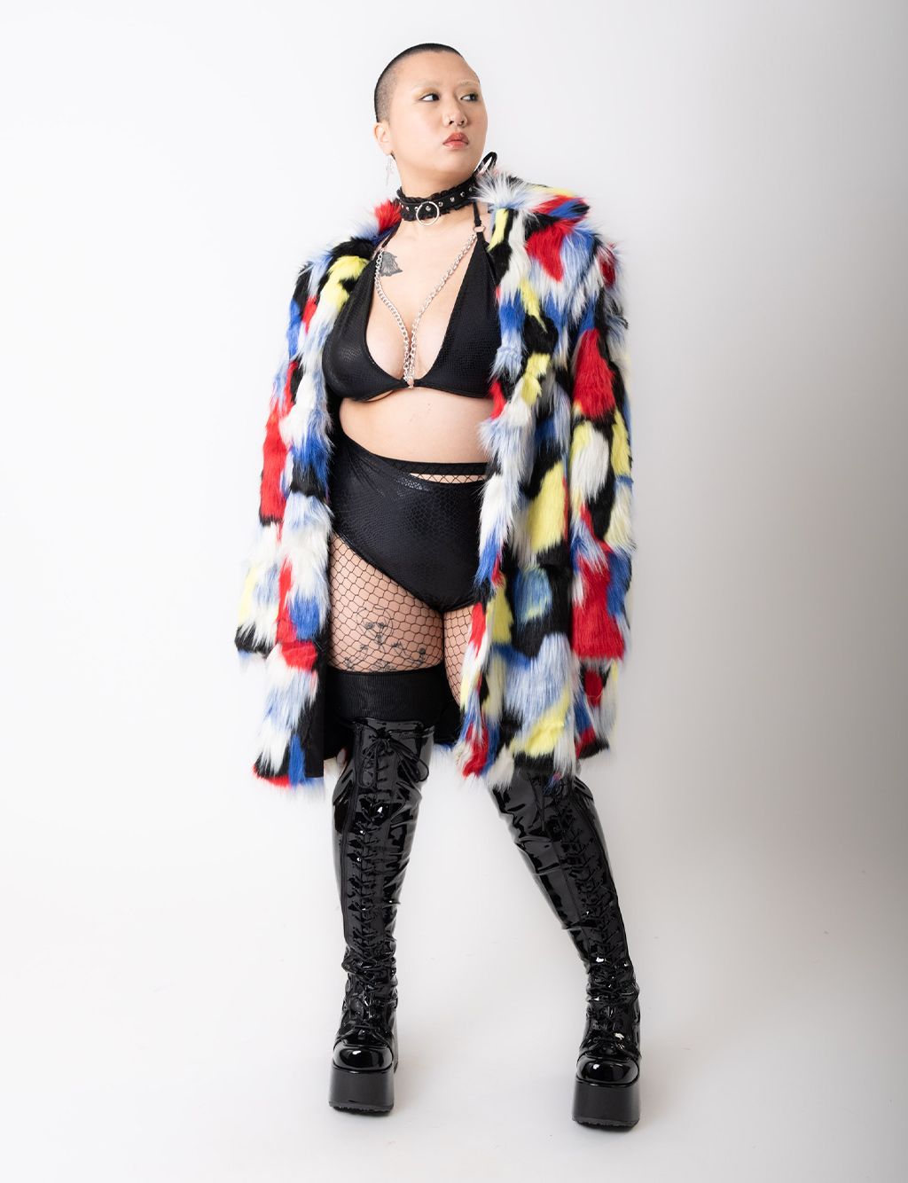 TUCAN FAUX FUR JACKET - MID LENGTH  MADE 4 U 