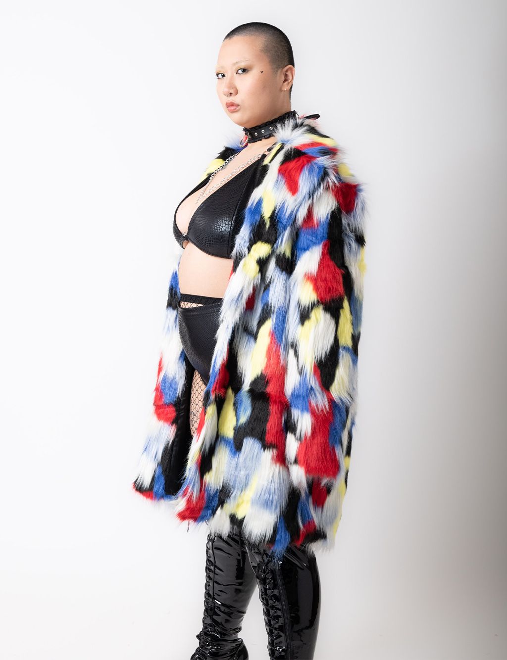 TUCAN FAUX FUR JACKET - MID LENGTH  MADE 4 U 