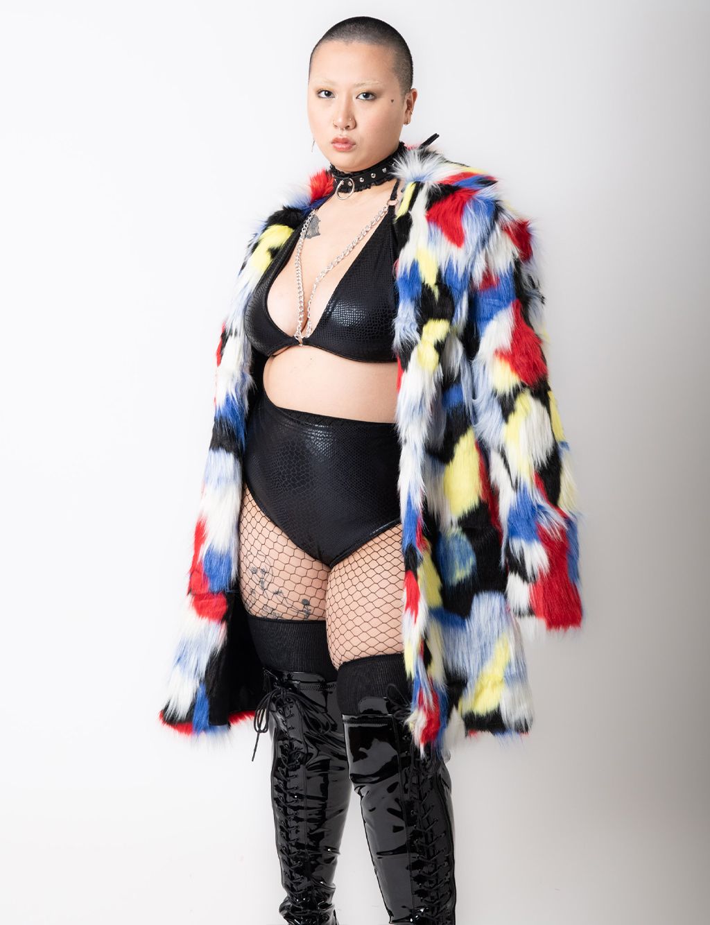 TUCAN FAUX FUR JACKET - MID LENGTH  MADE 4 U 