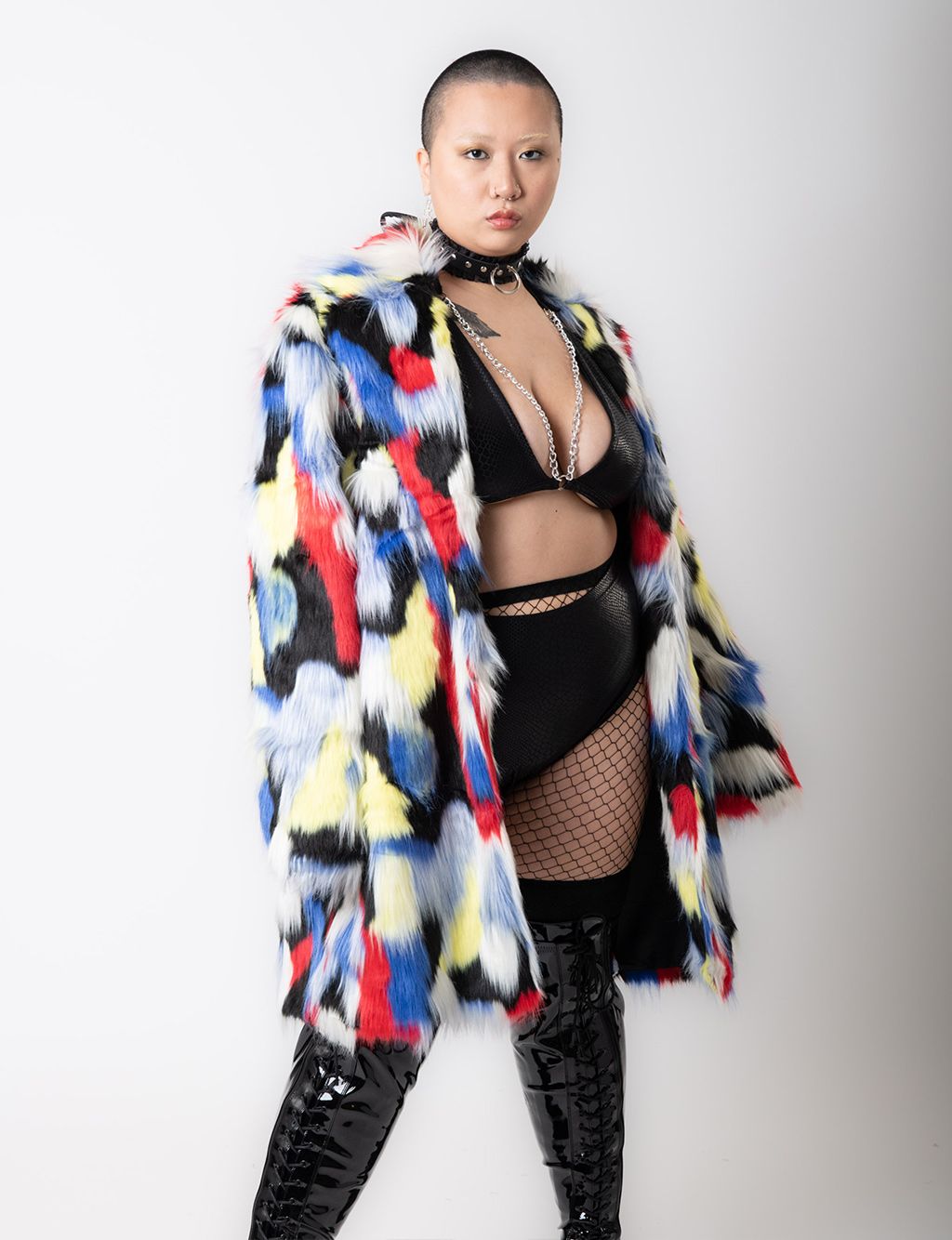 TUCAN FAUX FUR JACKET - MID LENGTH  MADE 4 U 