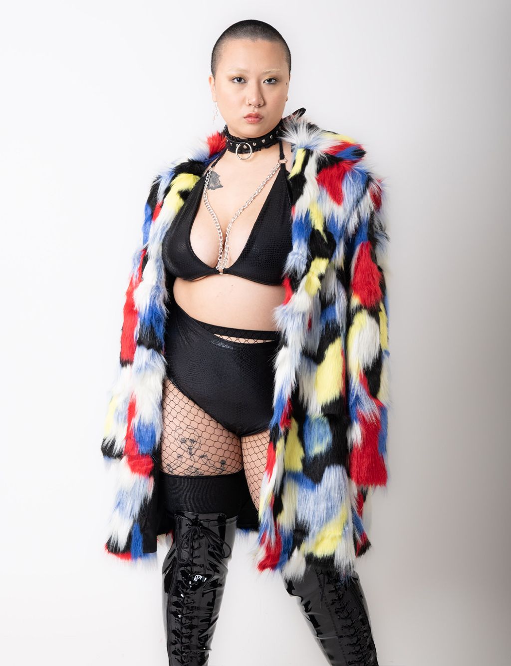 TUCAN FAUX FUR JACKET - MID LENGTH  MADE 4 U 