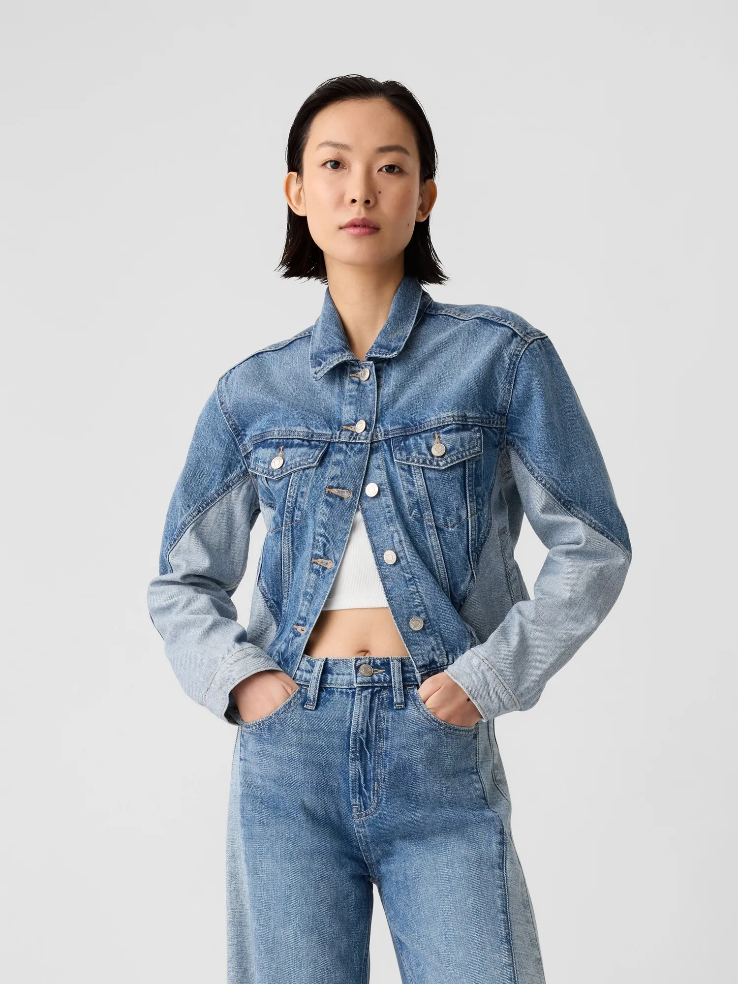 Two-Tone Denim Jacket