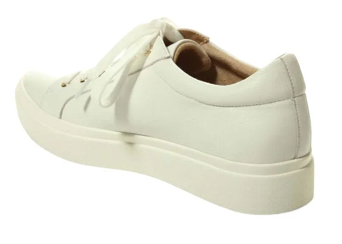 Vaneli YAVIN White Nappa Tie Sneaker with Chain-Trim - FINAL SALE