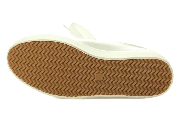 Vaneli YAVIN White Nappa Tie Sneaker with Chain-Trim - FINAL SALE