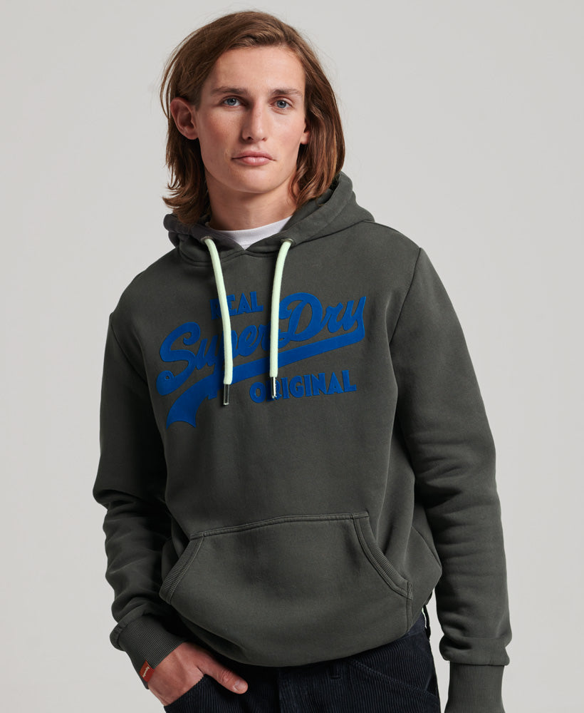 Vintage Logo Neon Hoodie | Carbon Grey