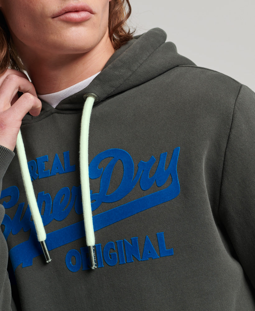 Vintage Logo Neon Hoodie | Carbon Grey