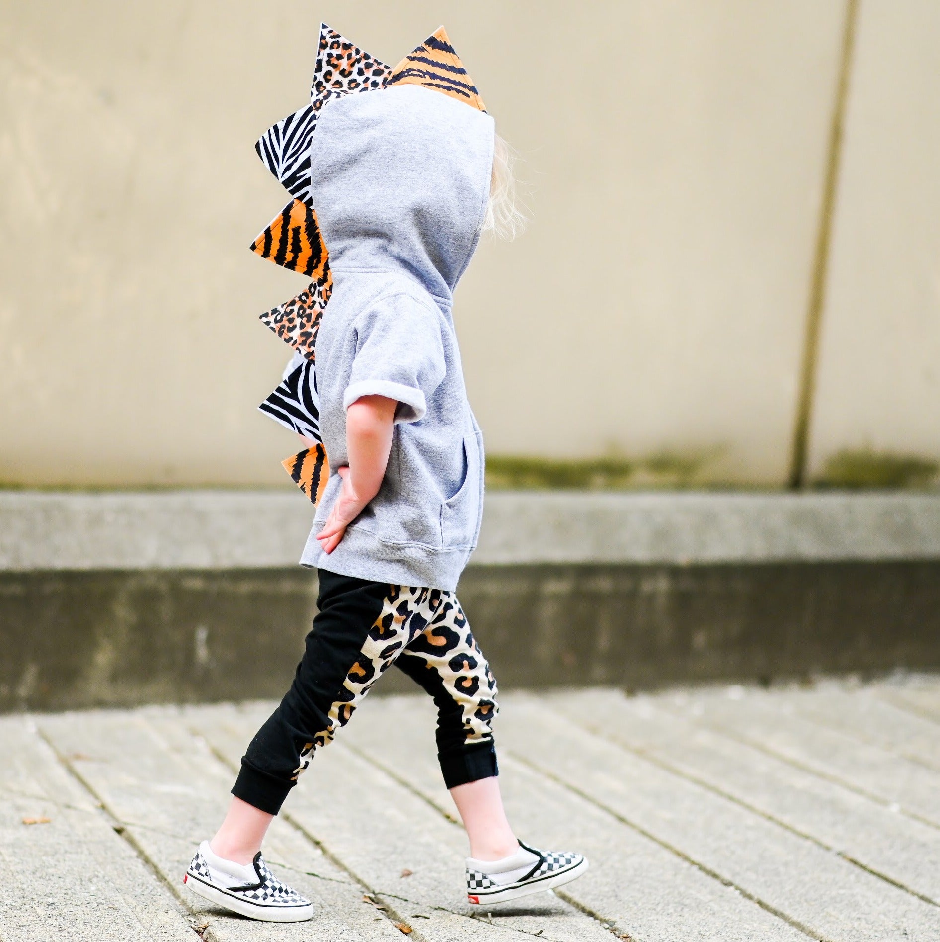 Wild Child Dino Hoodie - Mixed Animal Prints