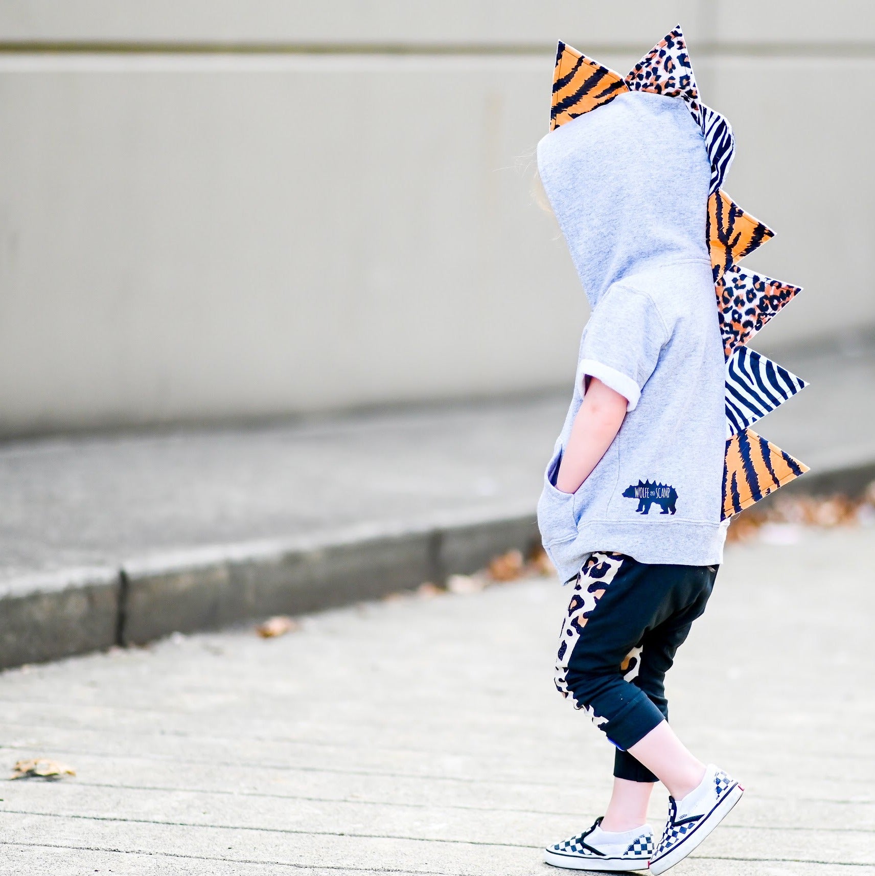 Wild Child Dino Hoodie - Mixed Animal Prints