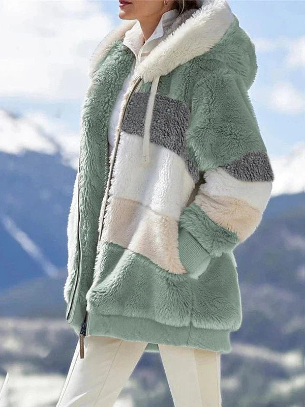 Winter Women's Sherpa Fleece Teddy Hooded Jacket