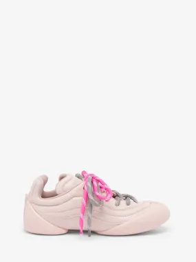 Women's Crackled Leather Flexion Sneaker in Pink