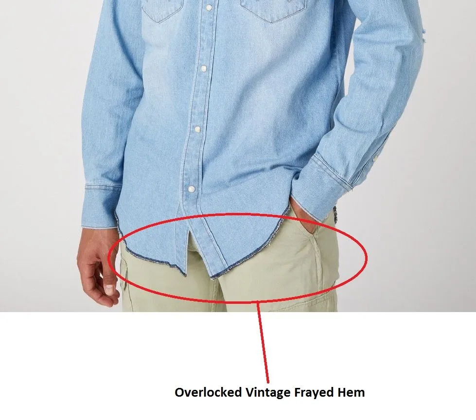 Wrangler Heritage Denim Long Sleeve Shirt Sunfade