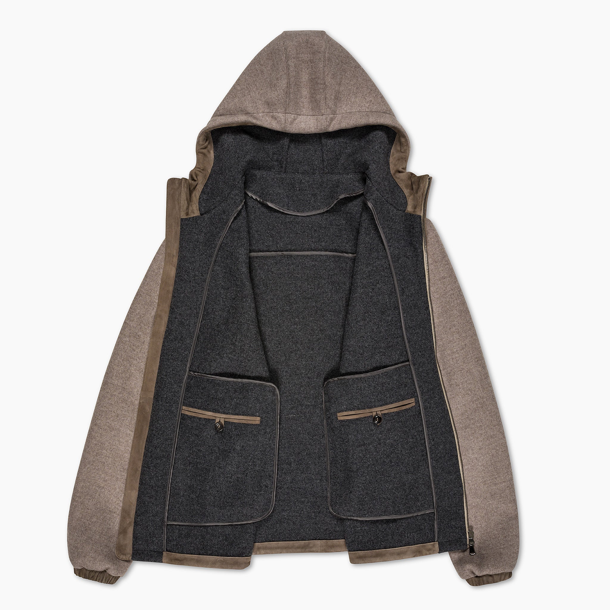 Yurben double felted Wool Cashmere Hood (sand melange)